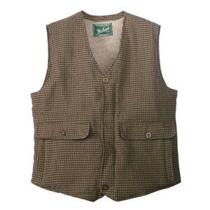 Woolrich Teton Herringbone Check Fleece Wool Vest